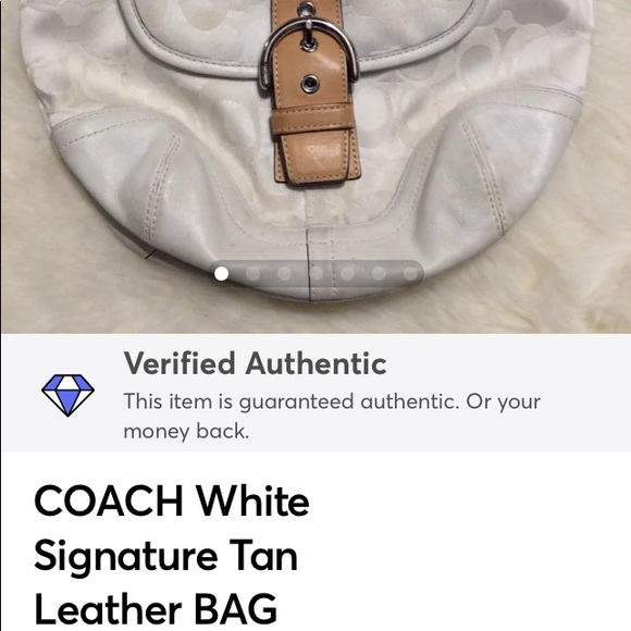 COACH White Signature C Tan Leather BAG Hangtag - Picture 10 of 10